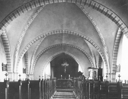 Barrit Kirkes interiør, ca. 1900.