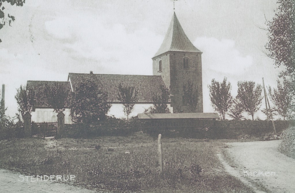 Stenderup kirke og Torv ca. 1900